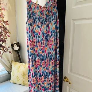 Gap Aztec Tribal Maxi Dress Strapless